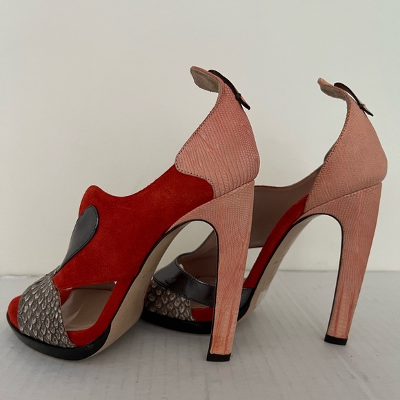 Reed Krakoff Suede and Snakeskin Sandals - Picture 3 of 15